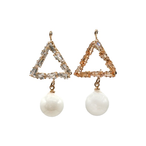 Crystal Button With Hanging Pearl