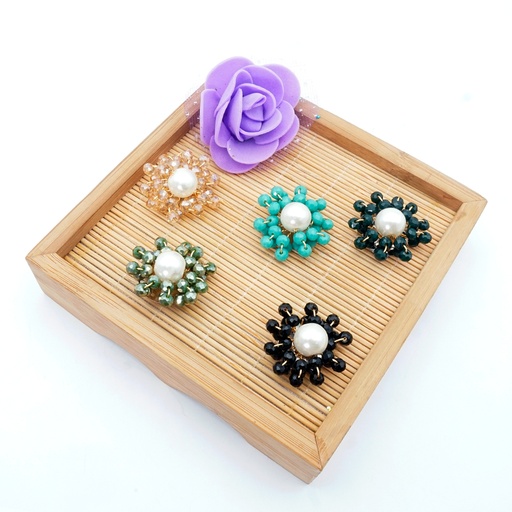 Pearl and Crystal Flower Cluster Pendant