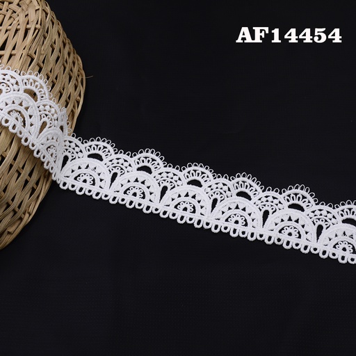 [AF14454-WHITE] One Side Border Shuttle Lace