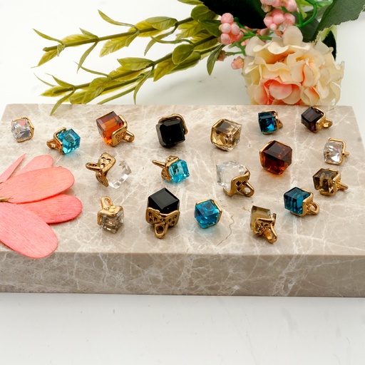 Heart Shape Rhinestone Glass Button