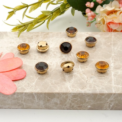 Round Crystal Glass Clip Stones