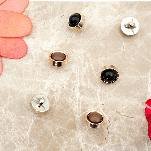 Gold Shank Button With Centre Pearl