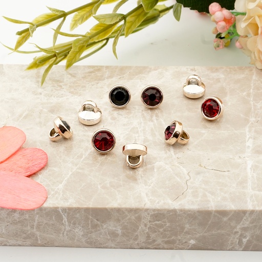 Plastic Crystal Round Shank Button