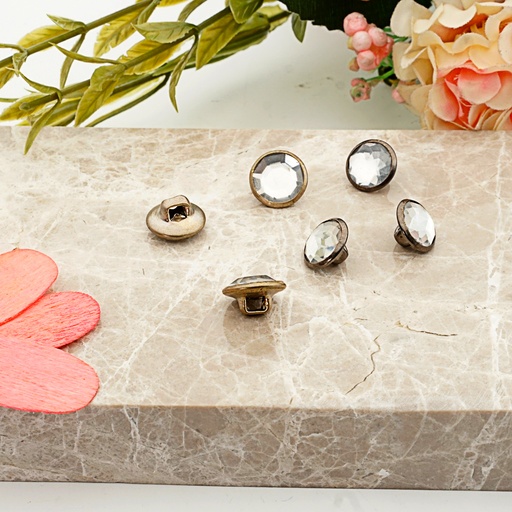 Metal Base Crystal Shank Button