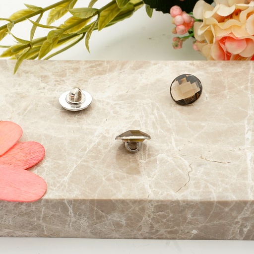 [PB516 BLACK DIAMOND] Square Pattern Dome Shape Shank Button