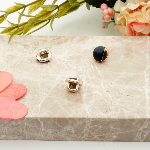[PB514 NY BLUE GOLD] Decorative Design Round Shank Button