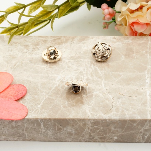 [PB517 GOLD] Star Pattern Round Shank Button