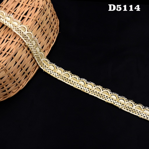 [D5114 LIGHT GOLD] Shuttle Zari Lace