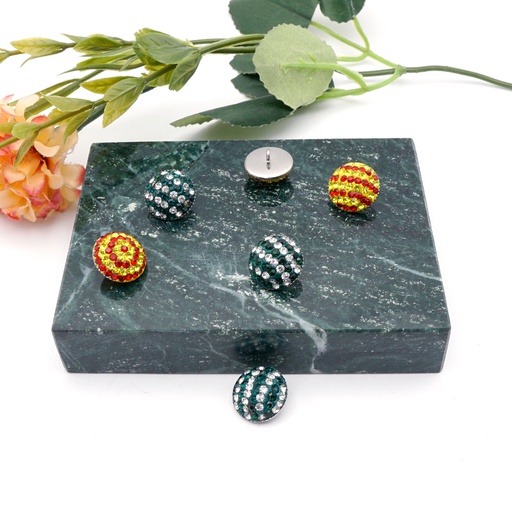 [FB50 ASSORTED] Flat Silver Base Crystal Shank Button