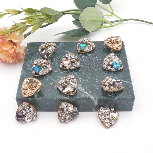 [FB319 ASSORTED] Triangle Shape Rhinestone Fancy Button