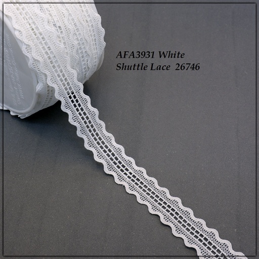 [AFA3931 WHITE] Double Side Border Shuttle Lace