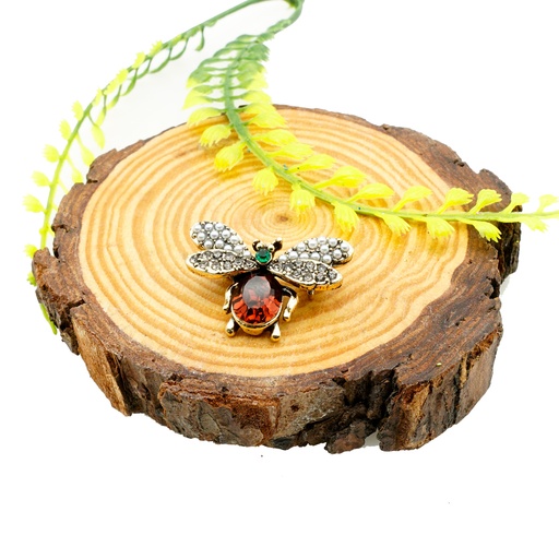 [9904 CSTL RED MAGMA] Vintage Bee Insect Bug Brooch