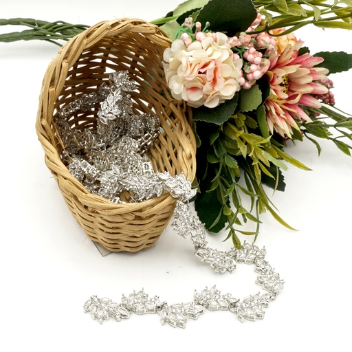 Silver Base Fancy Kundan Lace