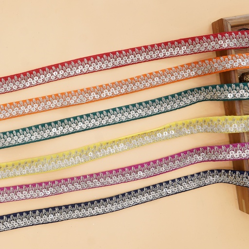 Fancy Metallic Yarn Sequence Lace