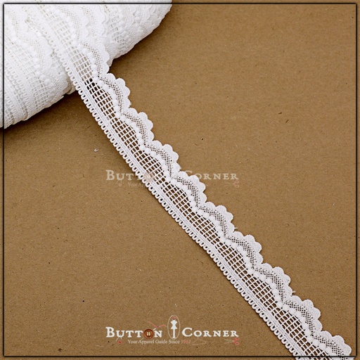 [AY83956-3-WHITE] One Side Border Shuttle Lace