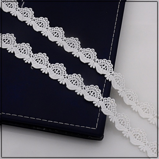 [AL784-WHITE] One Side Border Shuttle Lace