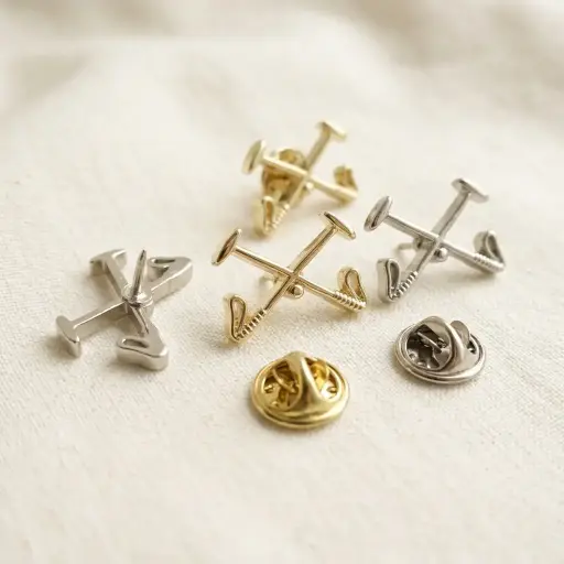 Crossed Polo Mallets Lapel Pin