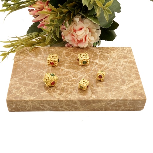 Cuboid Shape Hollow Spacer Beads