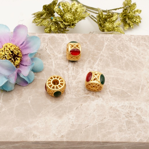 [GF1185 MULTI GOLD] Hollow Spacer Barrel Shape Beads