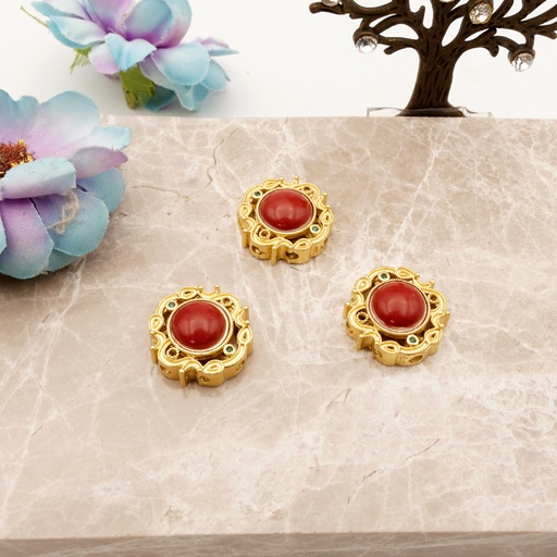 [GF1053 LIGHT SIAM GOLD] Traditional Design Stones Spacer Beads