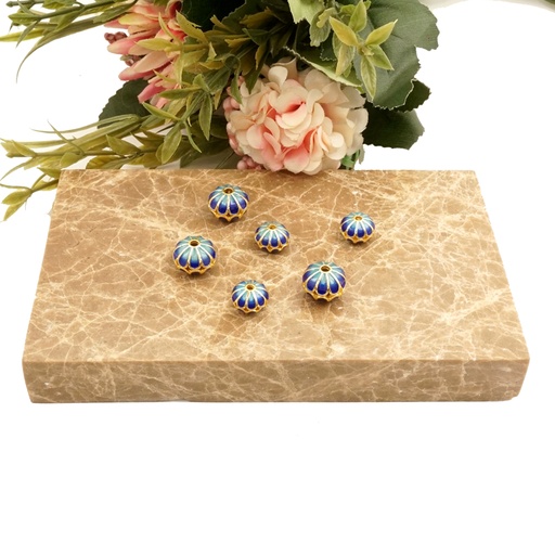 Floral Pattern Cloisonne Flat Beads