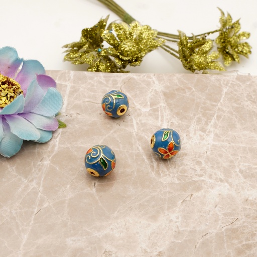 [MKB02-5] Vintage Flower Cloisonne Beads