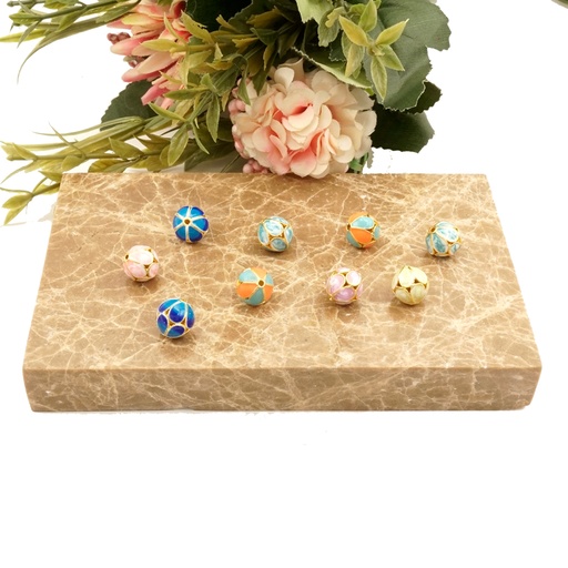Flower Cloisonne Enamel Spacer Beads