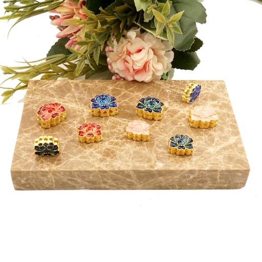 Enamel Lotus Spacer Beads