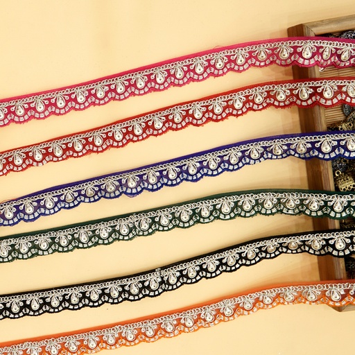 Fancy Metallic Yarn Sequence Lace