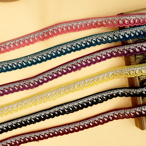 Fancy Metallic Yarn Sequence Lace