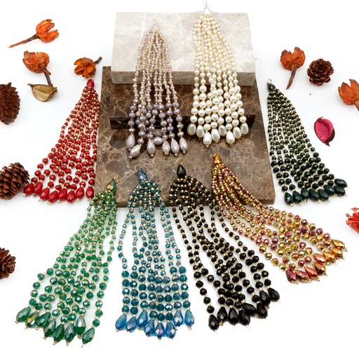 Fancy Glass Beads Crystals Tassel