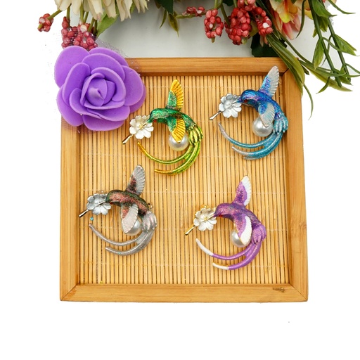 Colorful Hummingbird Brooch