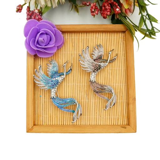 Colorful Rhinestone Phoenix Brooch