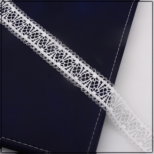 [AL806-WHITE] Double Side Border Shuttle Lace