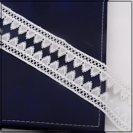 [AL808-WHITE] One Side Border Shuttle Lace