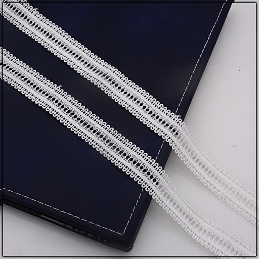 [AL778 WHITE] Double Side Border Shuttle Lace