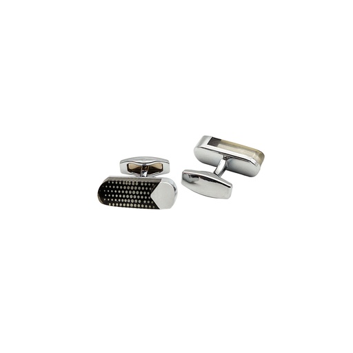 [CF300-6] Dotted Design Oval Acrylic Cufflink