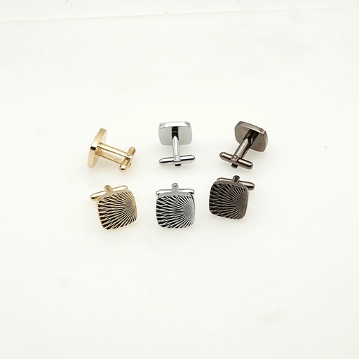 Geometric Textured Engraved Square Cufflink