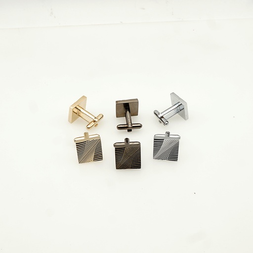 Geometric Textured Engraved Square Cufflink