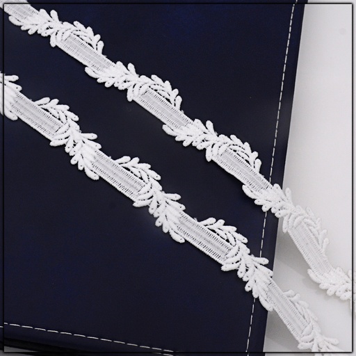 [AL812-WHITE] Double Side Border Shuttle Lace