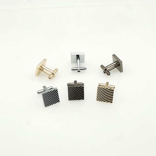 Geometric Textured Engraved Square Cufflink