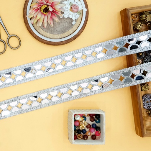 Fancy Metallic Yarn Mirror Lace