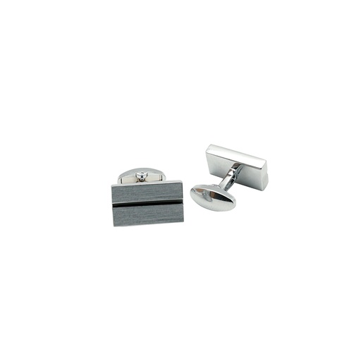 [CF360-2 SILVER] Rectangular Shape Two Shaded Cufflink