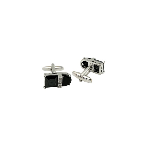 [CF780-2 JET] Modern Design Stylish Crytsal Cufflink