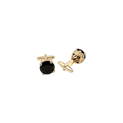Gold Plated Flower Design Crystal Cufflink