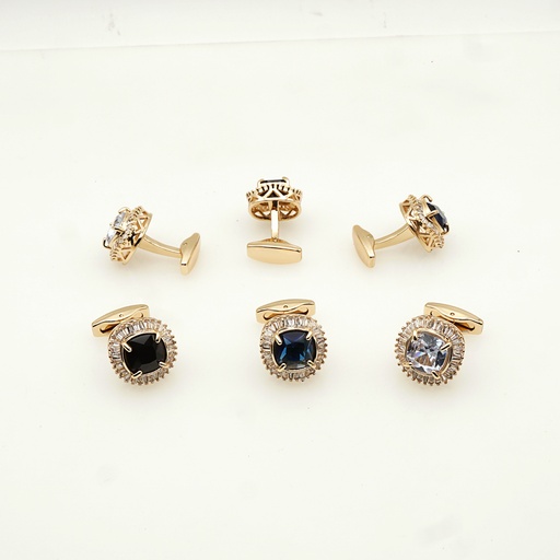 Gold Plated Zircon Stone Cufflink