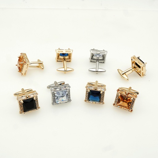 Gold Plated Crystal Square Cufflink