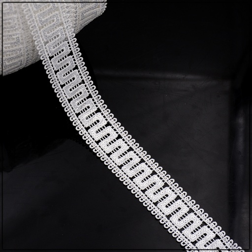 [AL738-WHITE] Shuttle Sequence Lace