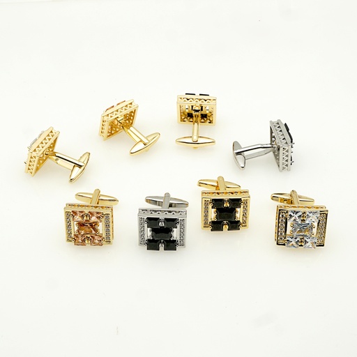 Gold Plated Crystal Square Cufflink