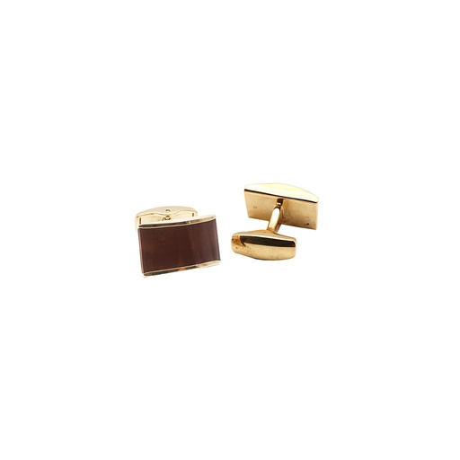 [CF1100-3 MAROON GOLD] Gold Plated Rectangle Shape Cufflink